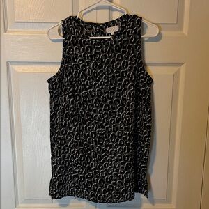 Mud Pie Black and White Animal Print Tank Top